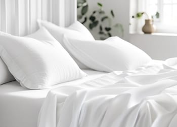 Pillows on a bed